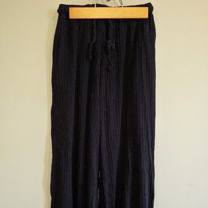 Free People Black Ribbed Sweatpants
